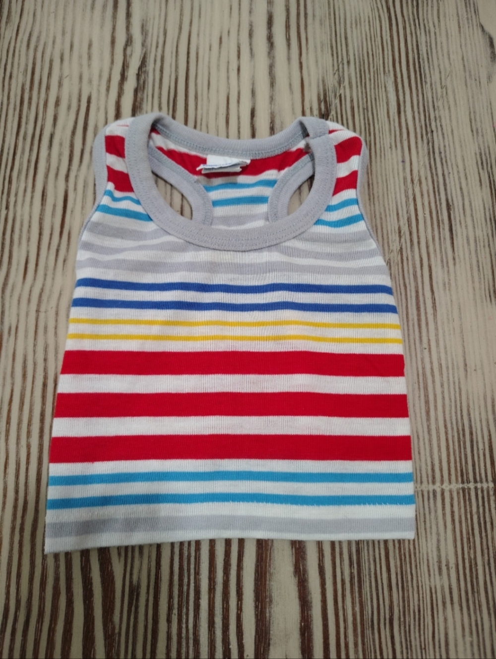 Boys 9 months  Vintage 90's Striped Muscle Tank Top - Red, Blue, Yellow, White
